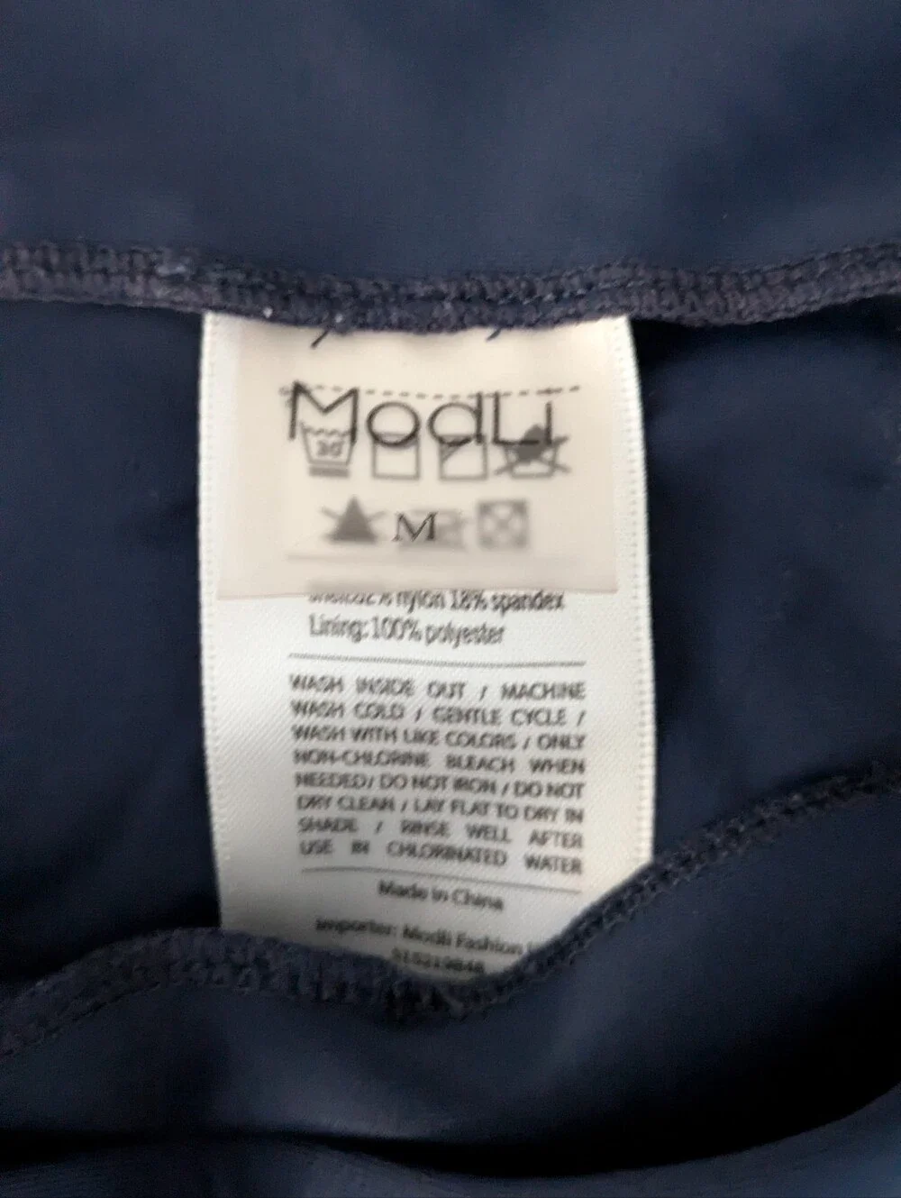 Modli Calypsa Women's Navy Blue Loose Fit Maya Tankini & Swim Shorts Set Medium